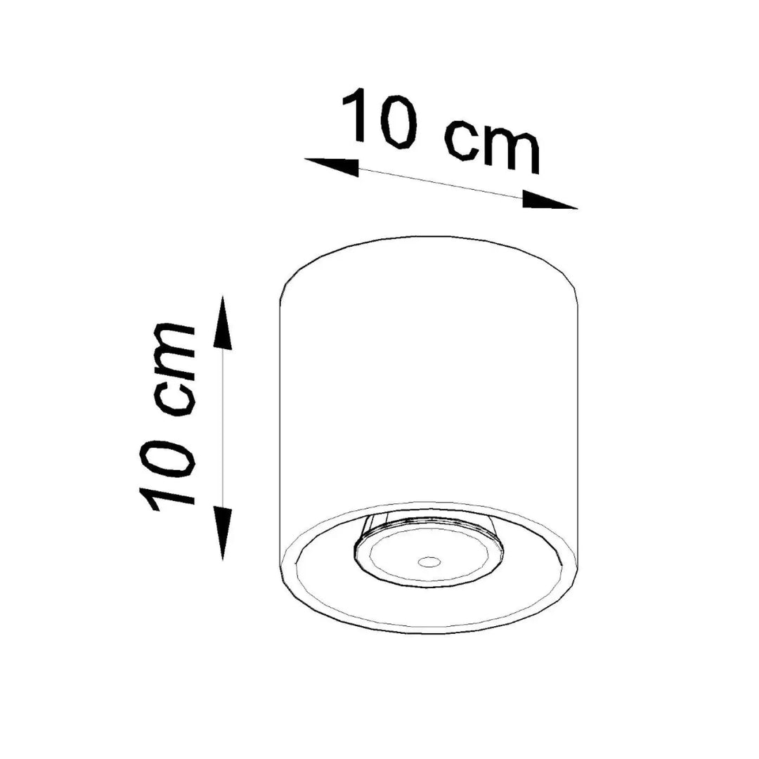Plafonnier orbis anthracite en bois naturel minimaliste de 10 cm de diamètre et hauteur, design moderne cylindrique