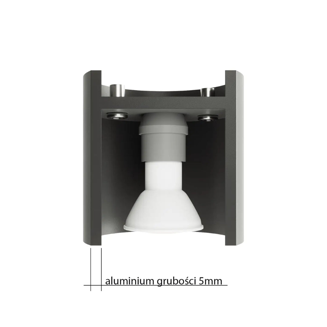 Plafonnier orbis anthracite en aluminium gris avec lampe conique blanche idéal pour bois naturel moderne