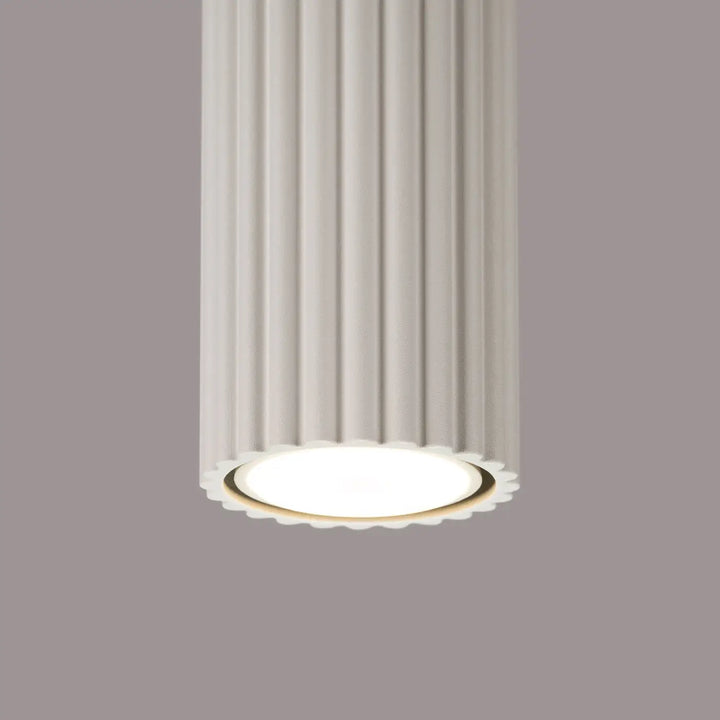 Luminaire plafonnier karbon 20 beige avec design minimaliste et ampoules gu10 interchangeables en colonne écrue