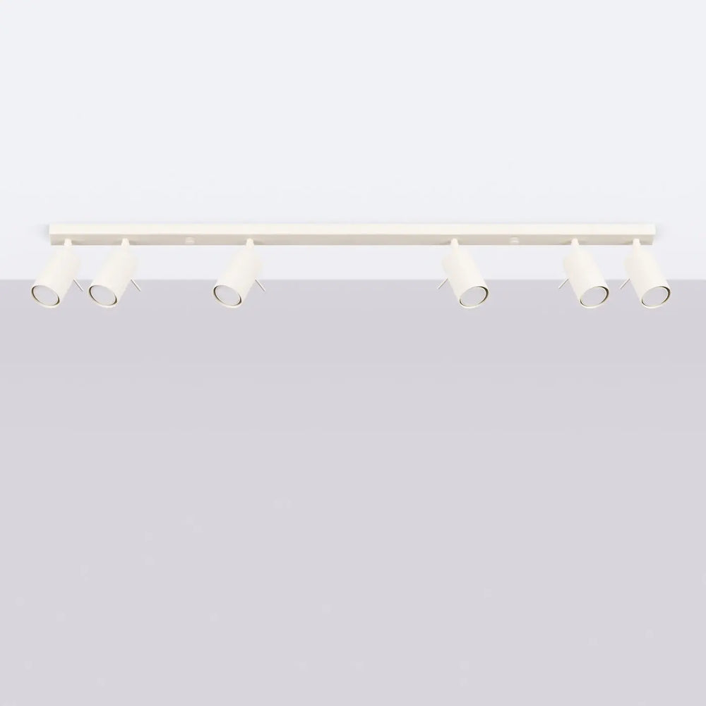 Luminaire plafonnier ring 6l beige avec six spots ajustables lampe ring pour éclairage flexible et minimalisme moderne