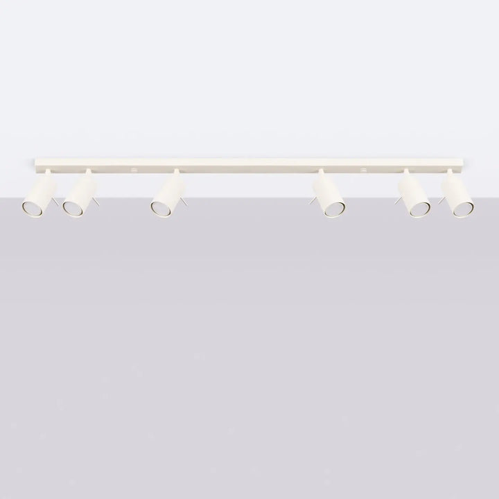 Luminaire plafonnier ring 6l beige avec six spots ajustables lampe ring pour éclairage flexible et minimalisme moderne