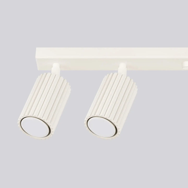 Plafonnier karbon allie blanc avec ampoules gu10 interchangeables design minimaliste à rainures verticales