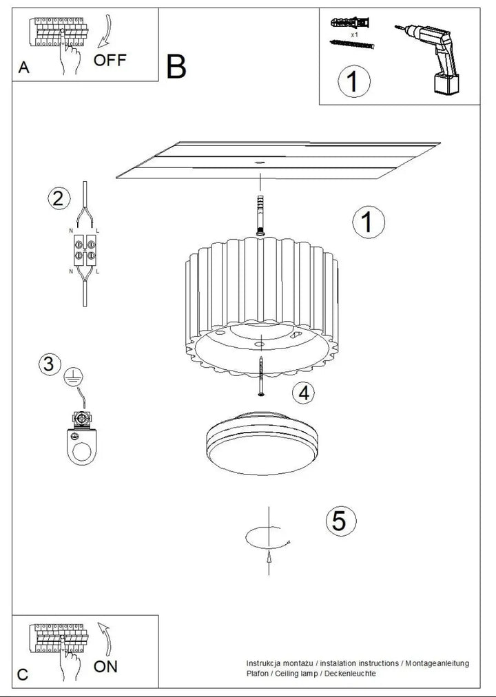 Luminaire plafonnier aura 1 beige avec forme unique inspirée, design cylindrique rainuré et multiples luminaires circulaires