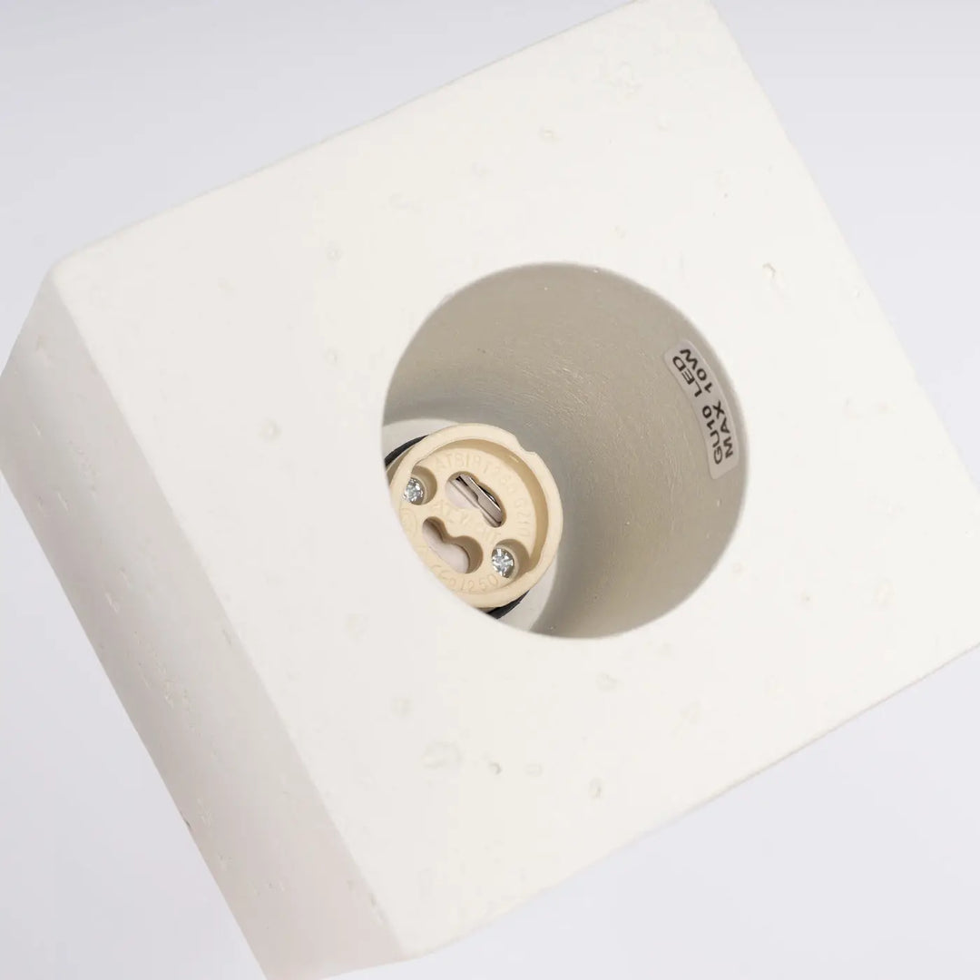 Plafonnier quad en céramique blanche avec porte-ampoule e27 beige design contemporain pour applique murale