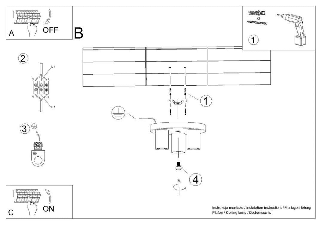 Luminaire plafonnier lagos 3p blanc avec trois abat-jours cylindriques design pour un caractère chic moderne