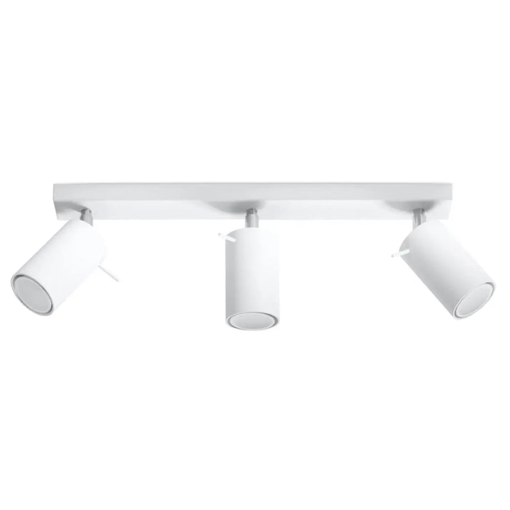 Luminaire plafonnier ring 3 blanc avec trois spots cylindriques design moderne que vous pouvez facilement installer