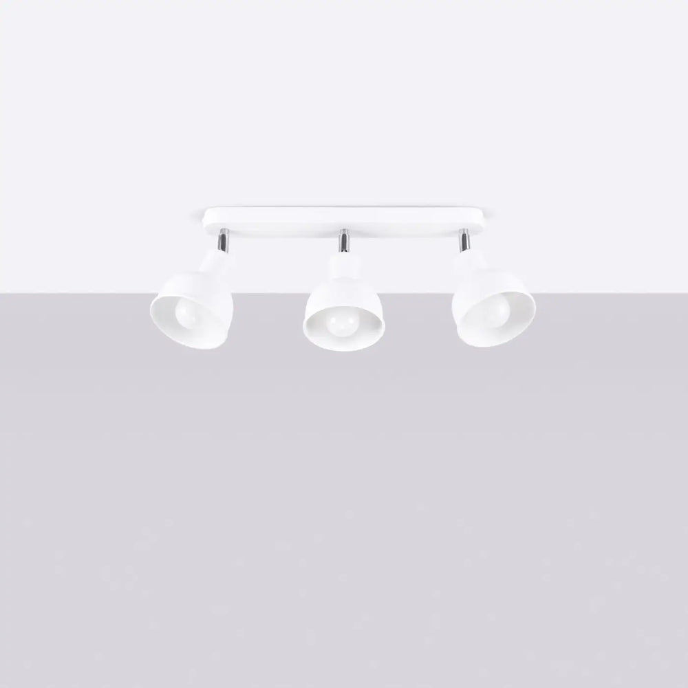Luminaire plafond elba 3 blanc avec trois spots ajustables design minimalisme combiné et éléments subtils