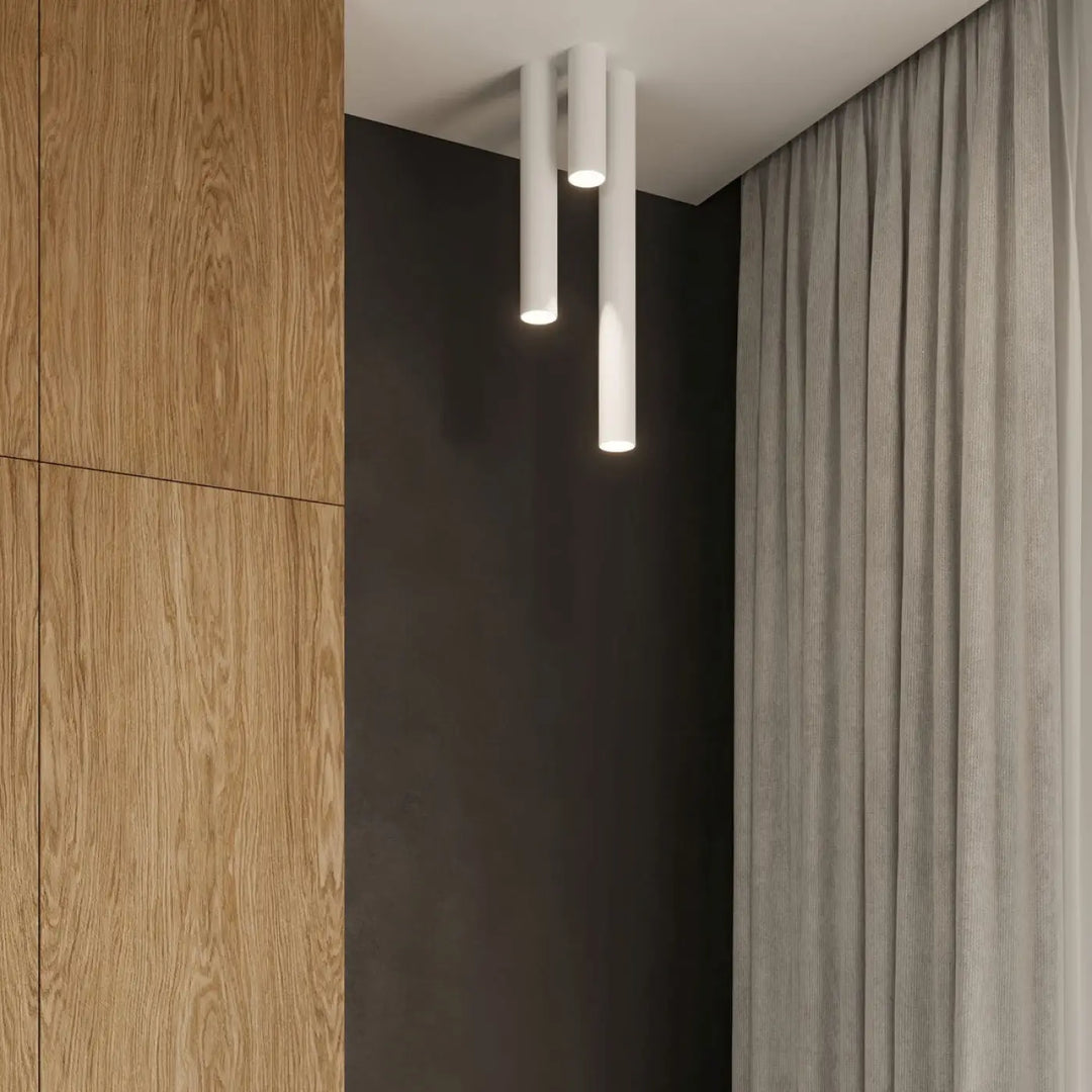 Plafonnier lagos blanc moderne cylindrique en métal blanc offrant élégance moderne et lumière fonctionnelle