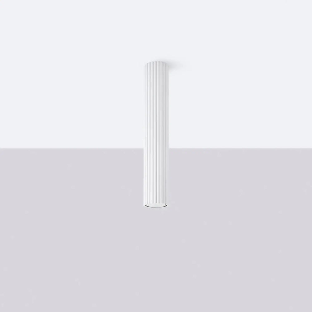 Plafonnier karbon allie élégant en colonne blanche avec ampoules gu10 interchangeables pour intérieur moderne