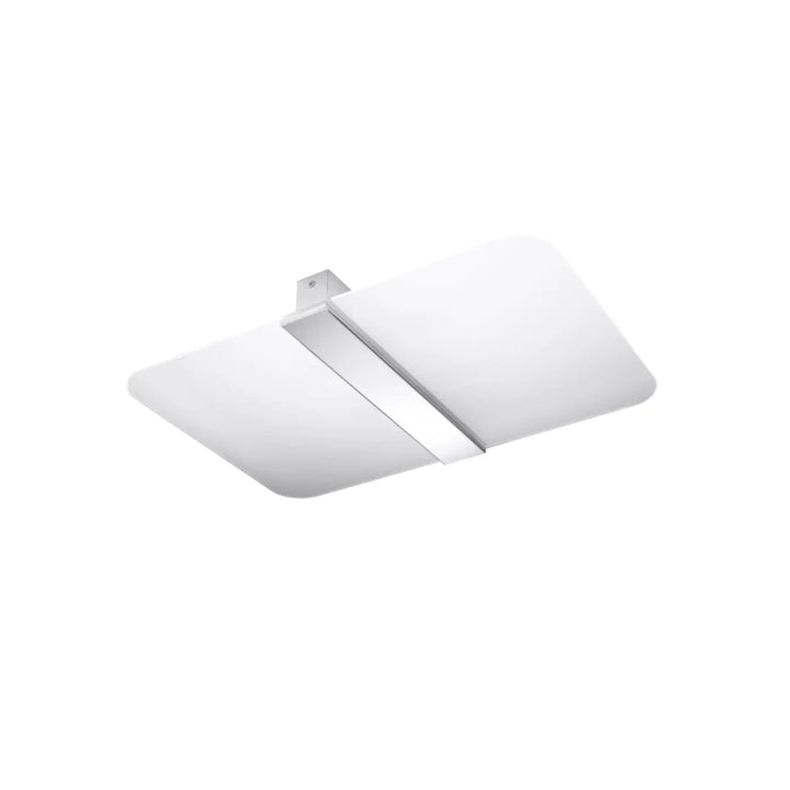 Luminaire plafonnier azalia blanc verre met avec bande métallique pour chambre à coucher plafonnier fonctionnel