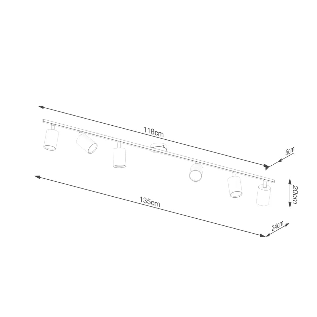 Luminaire plafonnier lemmi 6l blanc avec cinq spots réglables et forme minimaliste de la gamme lampes lemmi