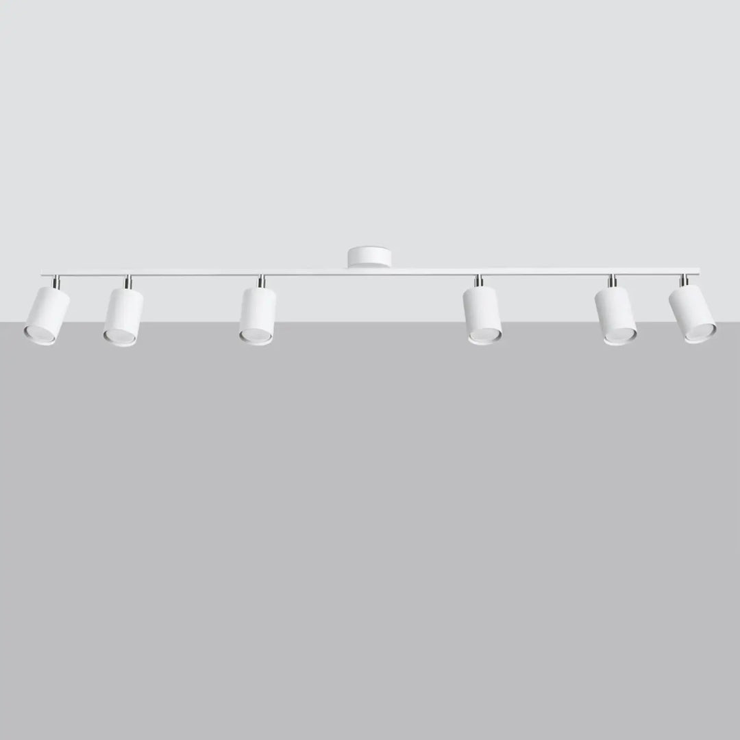 Luminaire plafonnier lemmi 6l blanc avec six spots réglables en forme minimaliste de la gamme lampes lemmi