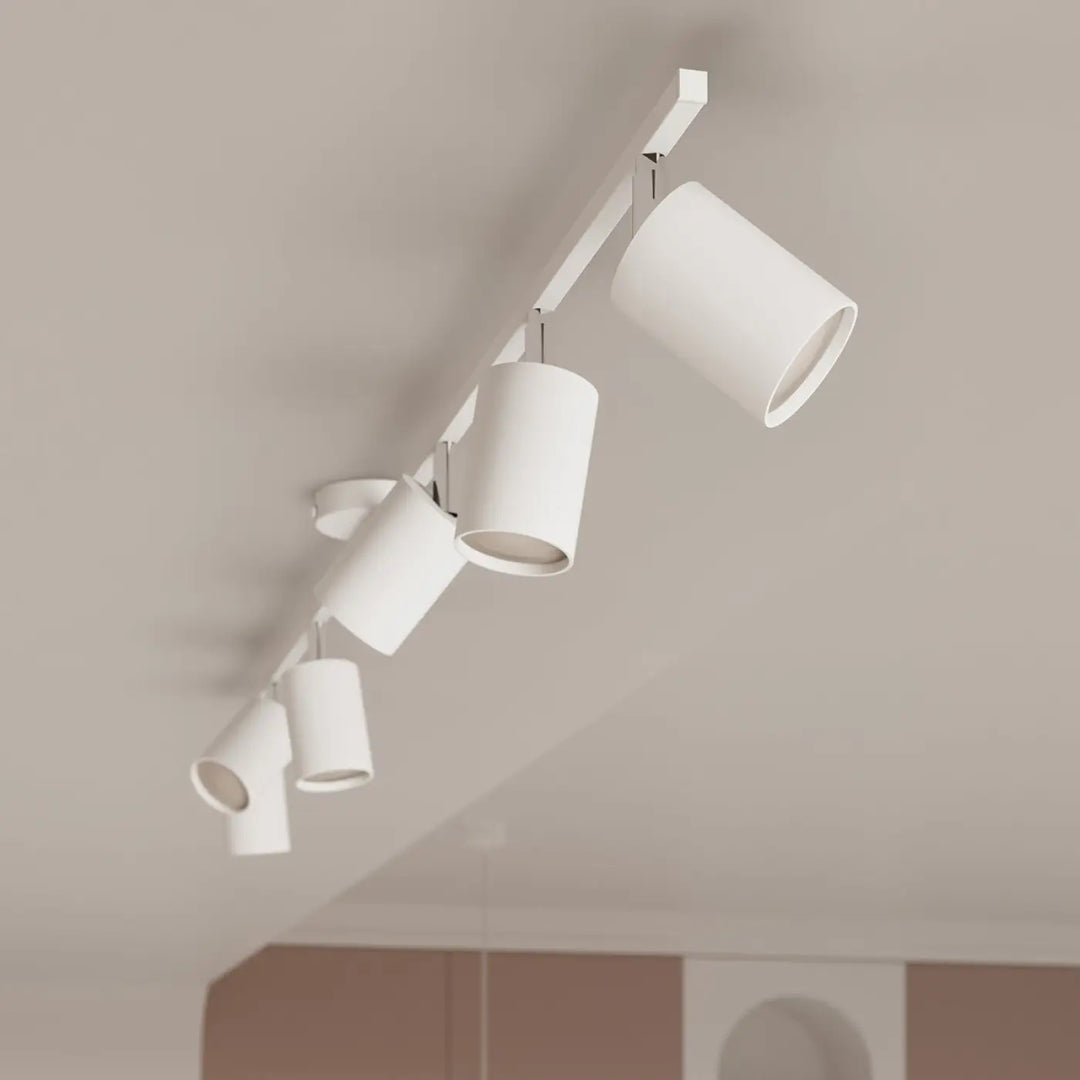 Luminaire plafonnier lemmi 6l blanc avec lampes lemmi design minimaliste en forme cylindre pour intérieur moderne
