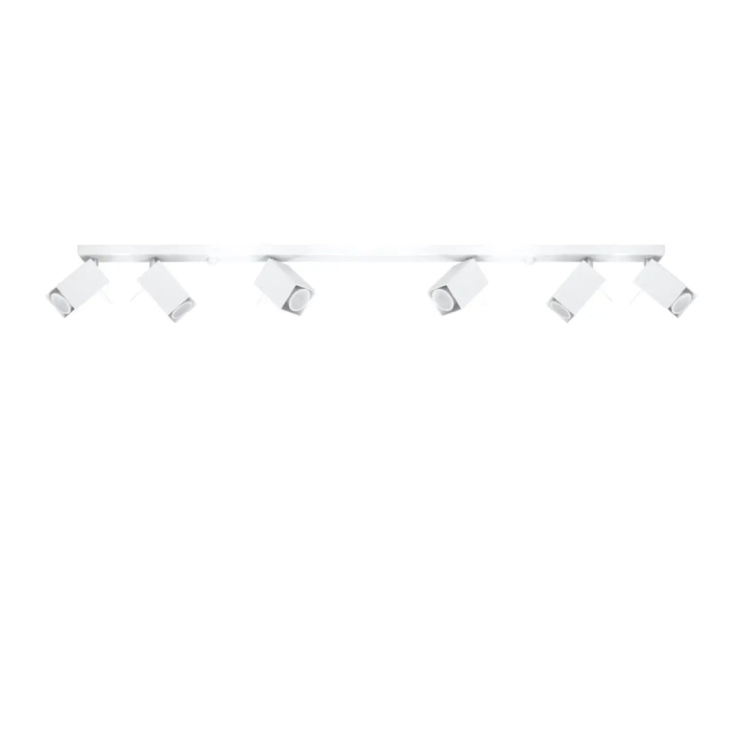 Plafonnier moderne merida 6l blanc avec six spots ajustables pour diriger précisément le flux lumineux