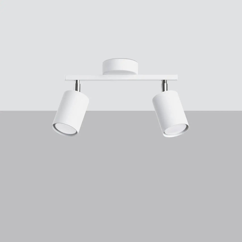 Plafonnier lemmi 2 blanc avec double tête cylindre en module led pour une lumière conviviale et design minimaliste
