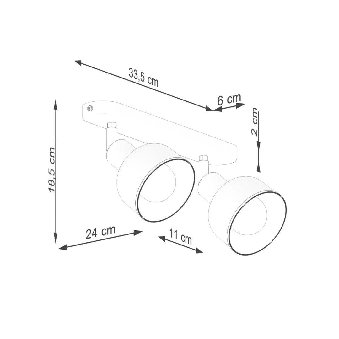 Luminaire plafonnier elba 2 blanc avec double tête minimalisme combiné et éléments subtils en design moderne