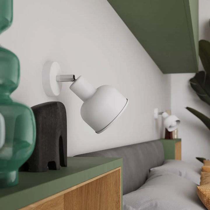 Lampe elba plafonnier blanc avec design minimalisme combiné et éléments subtils pour lecture murale