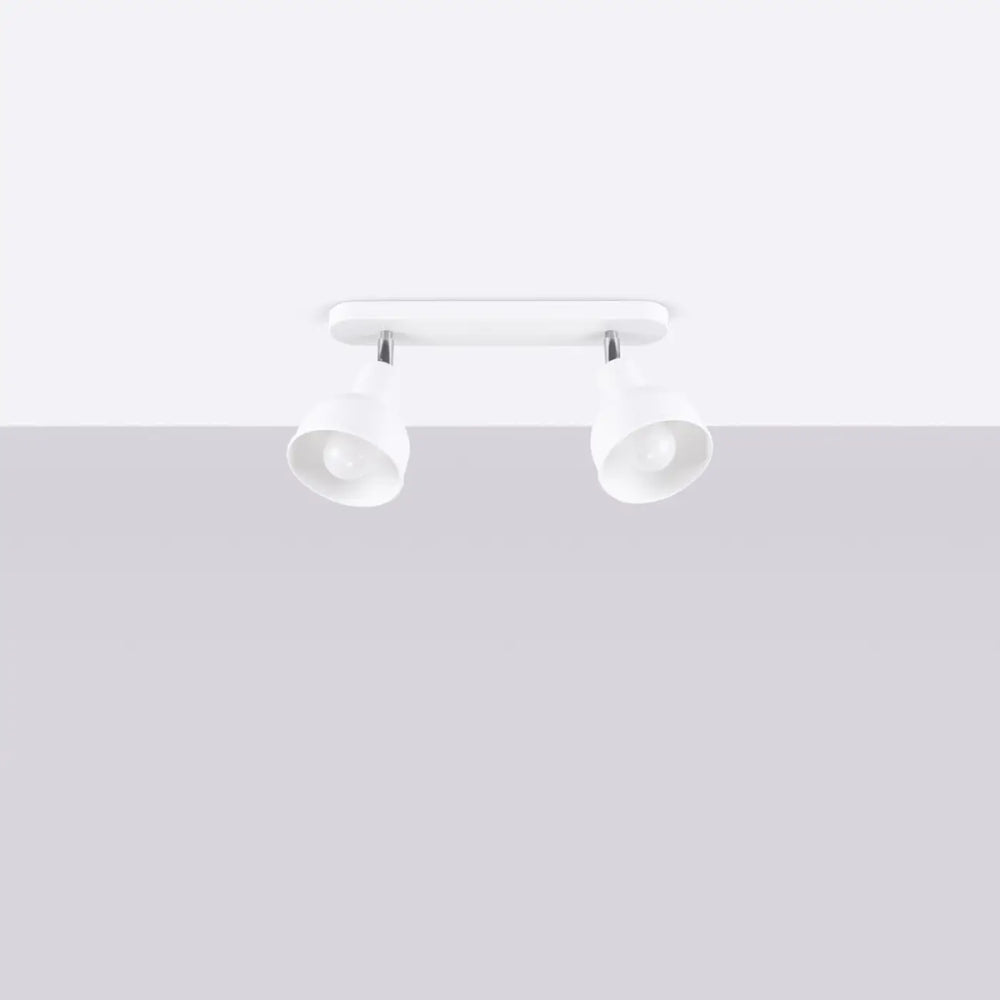 Luminaire plafonnier elba 2 blanc avec double spot, finition mate, minimalisme combiné et éléments subtils