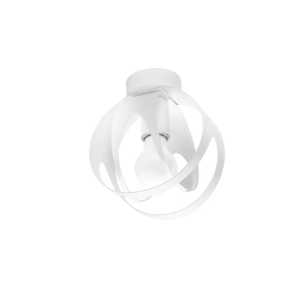 Luminaire plafonnier tulos blanc avec design minimaliste en bandes courbées entrelacées pour points lumineux suspendus