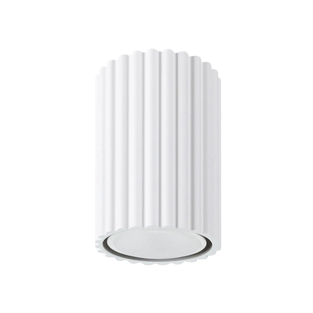 Plafonnier Karbon blanc en forme cylindrique avec ampoules gu10 interchangeables et design minimaliste