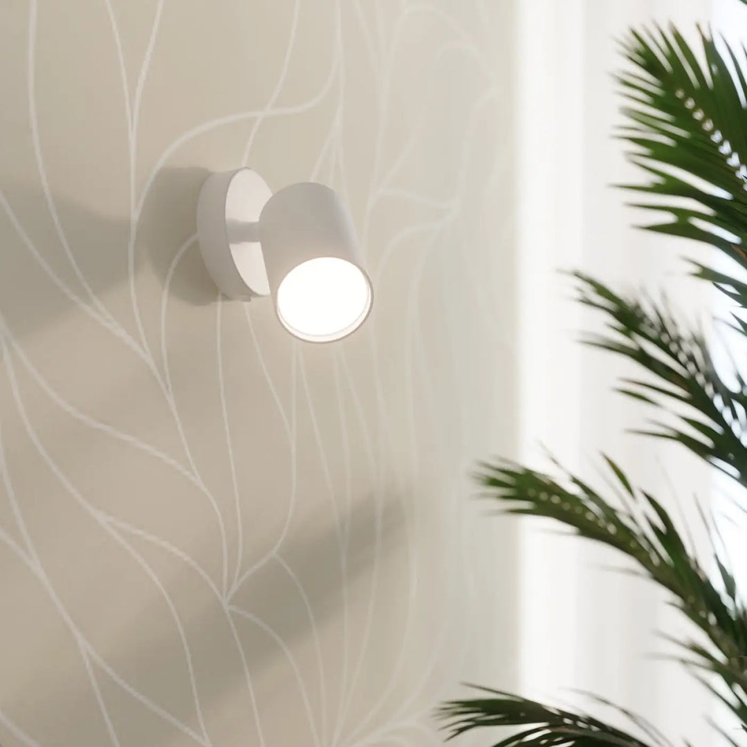 Plafonnier lemmi 3 blanc avec module led cylindrique mural offrant une lumière conviviale et design moderne