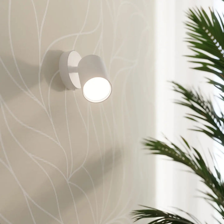 Plafonnier lemmi 3 blanc avec module led cylindrique mural offrant une lumière conviviale et design moderne