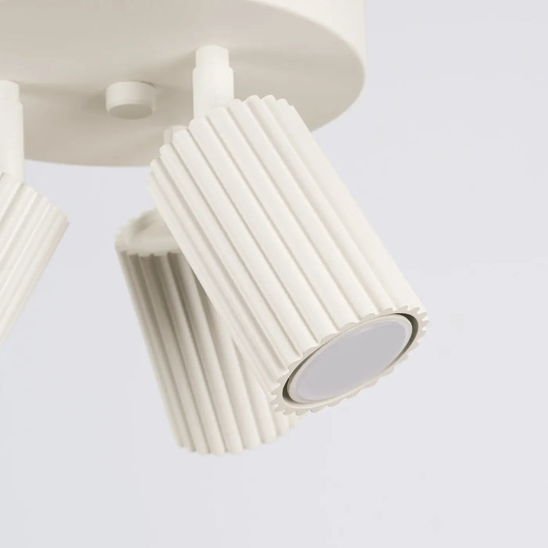 Plafonnier karbon allie beige avec design minimaliste et ampoules gu10 interchangeables en finition mate