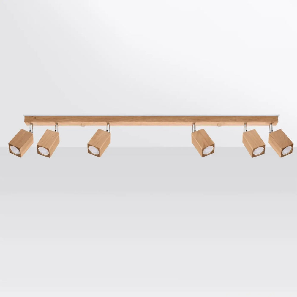 Luminaire plafonnier lampe keke en bois clair avec cinq spots réglables s’intégrera parfaitement au style loft