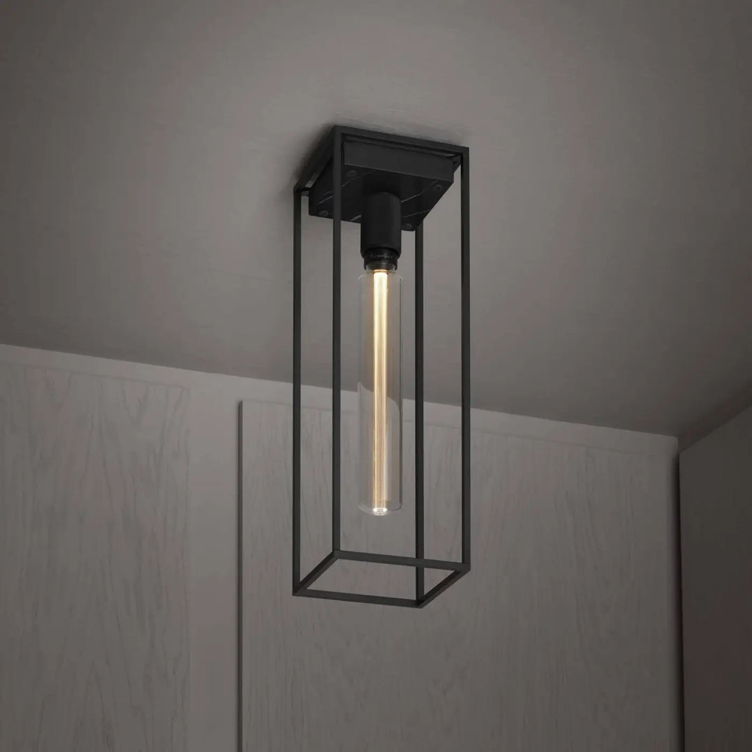 Plafonnier Caged Large en marbre noir #couleur_noir