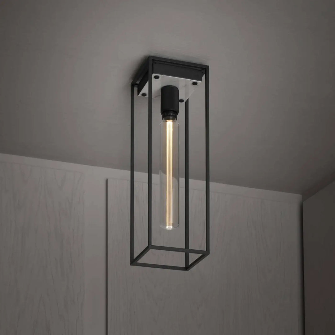 Plafonnier Caged Large en marbre blanc #couleur_blanc