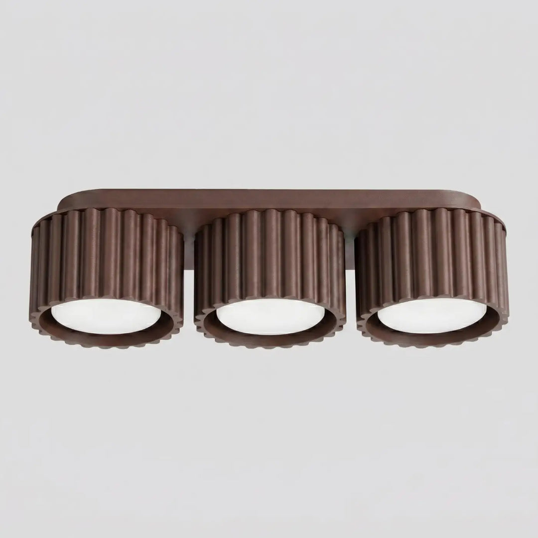 Luminaire Plafonnier marron éteinte, vue rapprochée