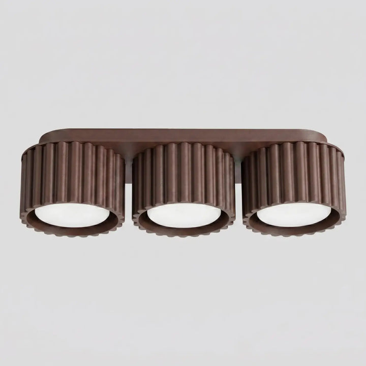 Luminaire Plafonnier marron éteinte, vue rapprochée
