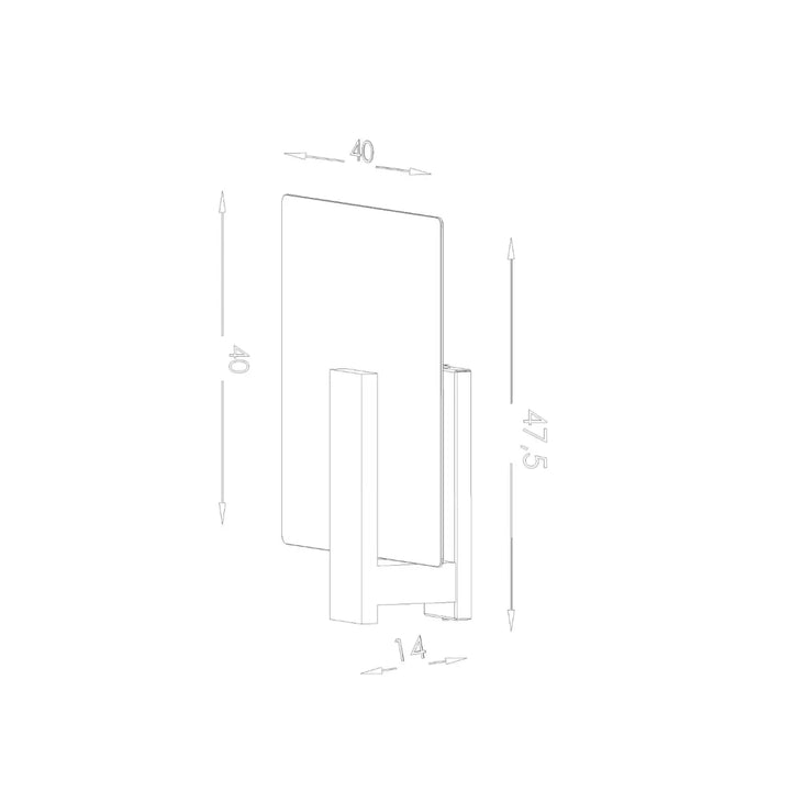 Minimalist miroir blanc rectangulaire mural avec lignes épurées et dimensions précises pour lustre lappo bois suspendu