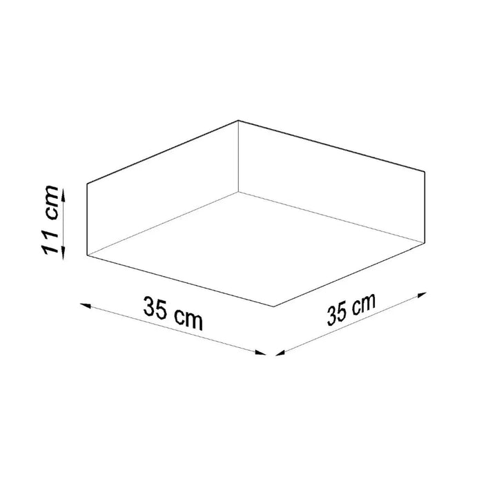 Luminaire plafonnier horus 35 gris en forme rich, plafonnier carré blanc 35x35x11 cm pour éclairage polyvalent