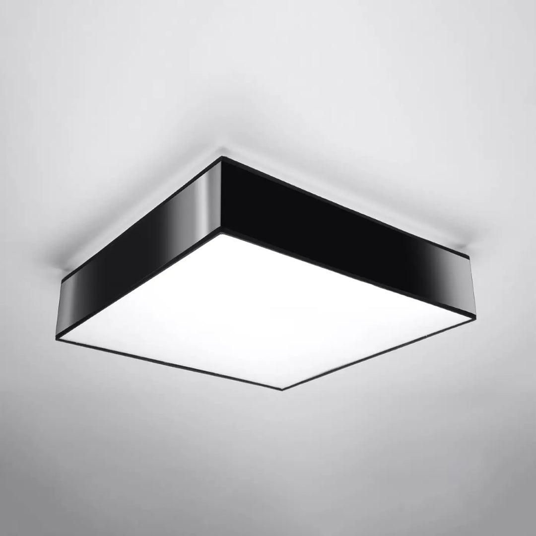 Luminaire plafonnier noir éteint, vue rapprochée