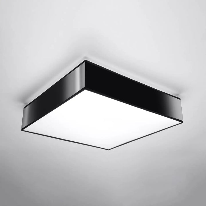 Luminaire plafonnier noir éteint, vue rapprochée