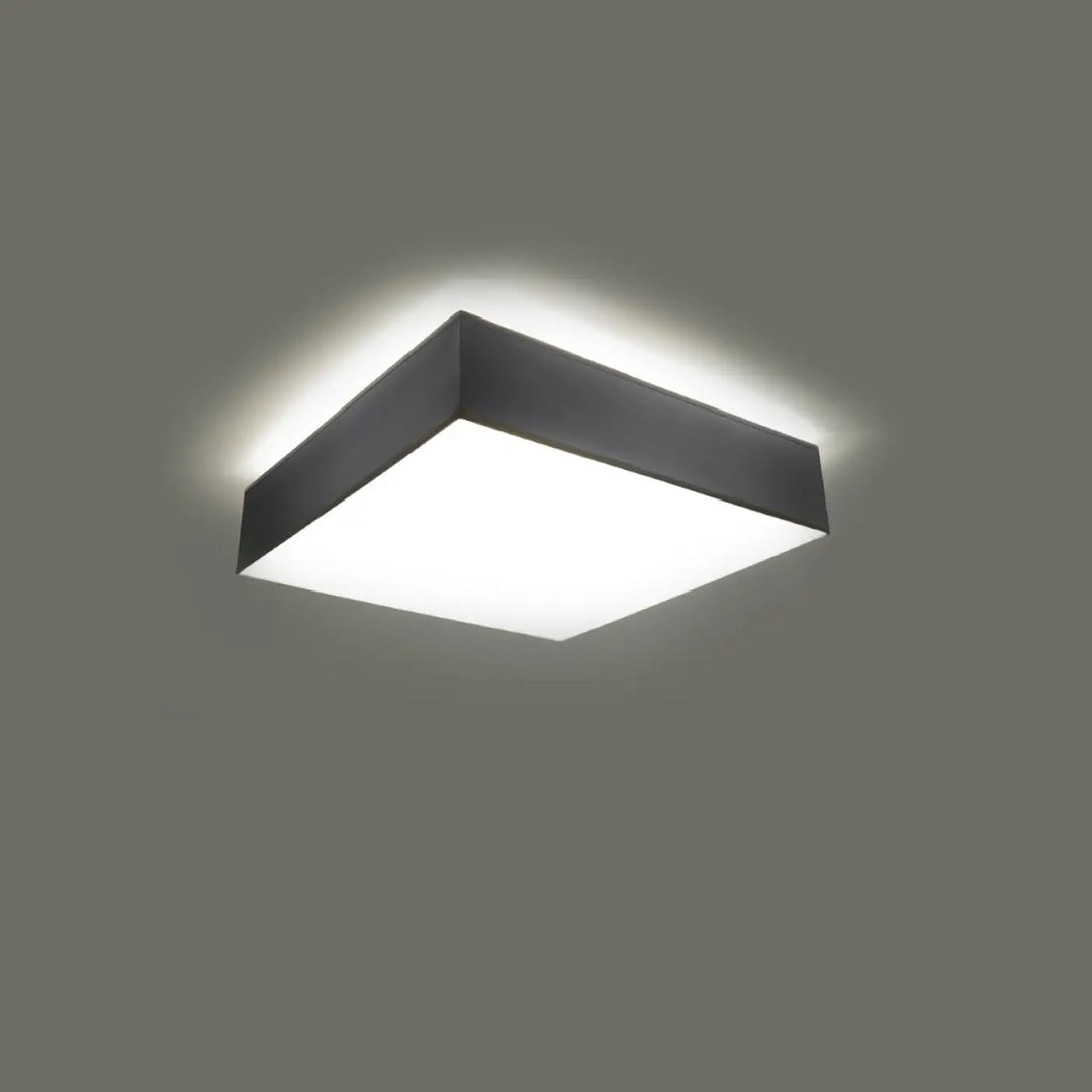 Luminaire plafonnier horus gris avec éclairage polyvalent plafonnier carré à forme riche et design minimaliste noir
