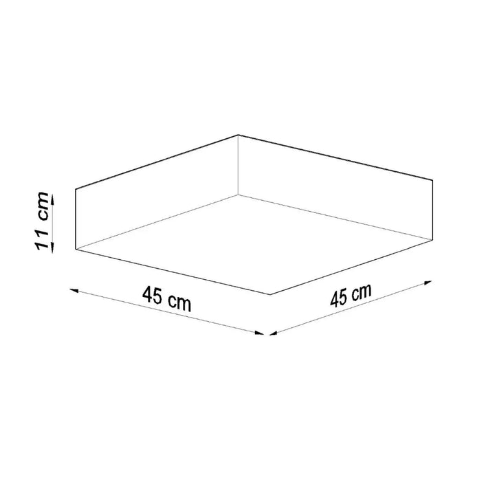 Luminaire plafonnier horus 45 noir rectangulaire minimaliste 45x45x11 cm pour éclairage polyvalent et forme riche