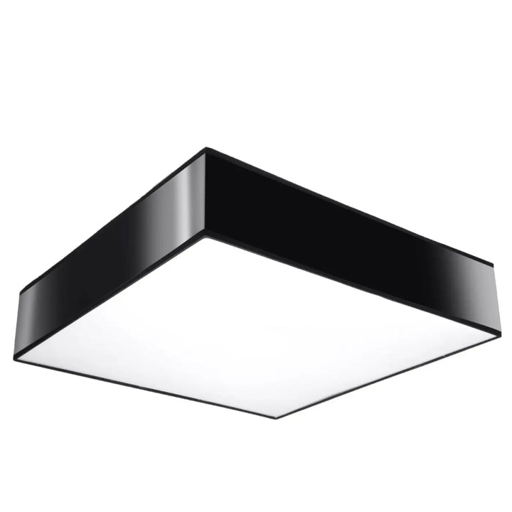 Plafonnier carré noir horus 45 avec éclairage polyvalent et forme riche pour un design moderne et minimaliste