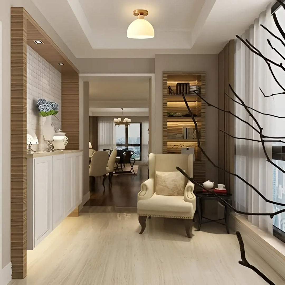 Luminaire Plafonnier En Céramique Blanc Minimaliste