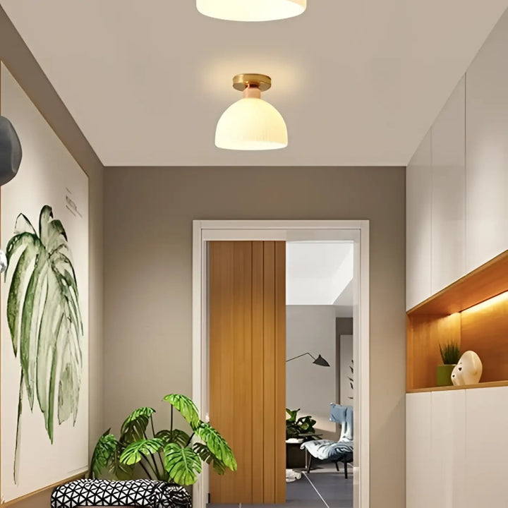 Luminaire Plafonnier En Céramique Blanc Minimaliste