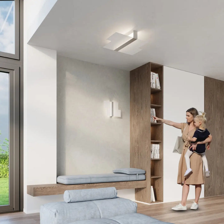 Luminaire plafonnier massimo chrome avec verre blanc met design moderne minimaliste pour chambre à coucher plafonnier fonctionnel