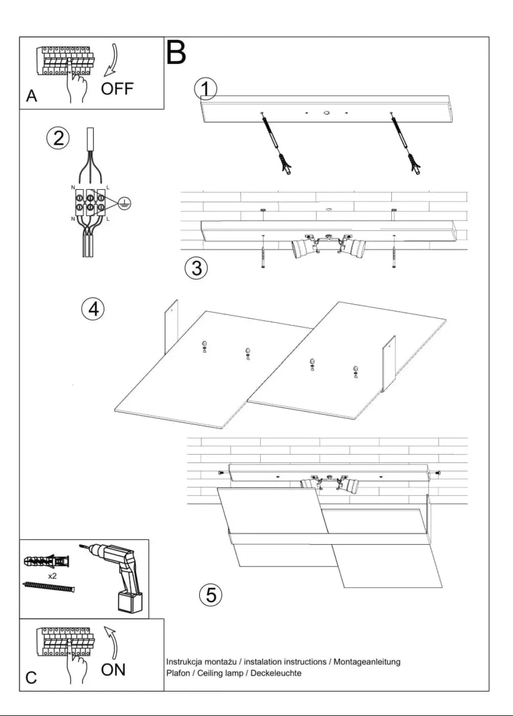 Schéma d'installation du luminaire
