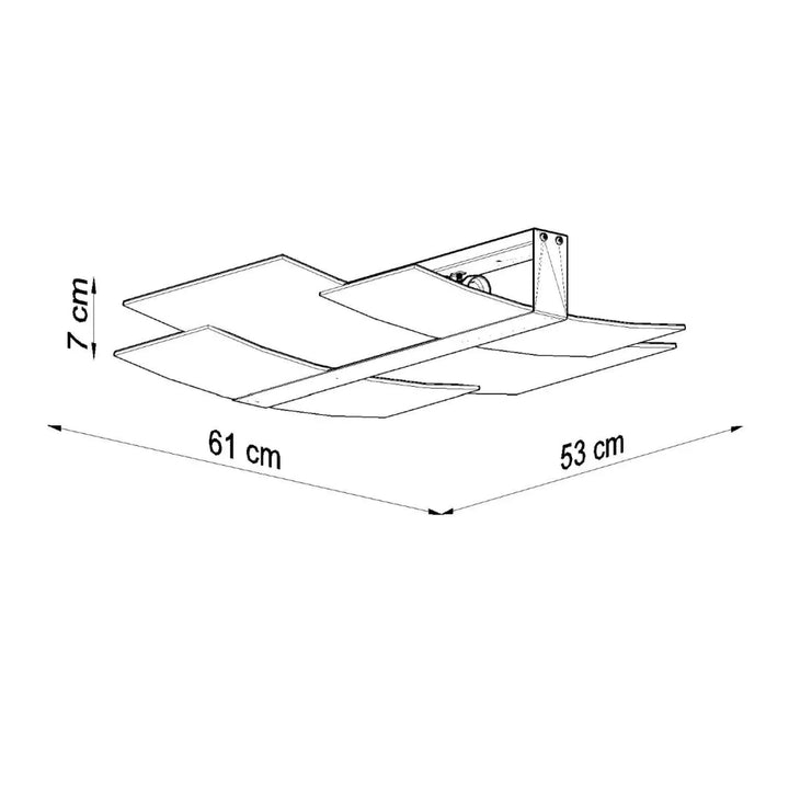Plafonnier fonctionnel lumineuse celia chrome avec design intemporel minimaliste et géométrique aux lignes épurées
