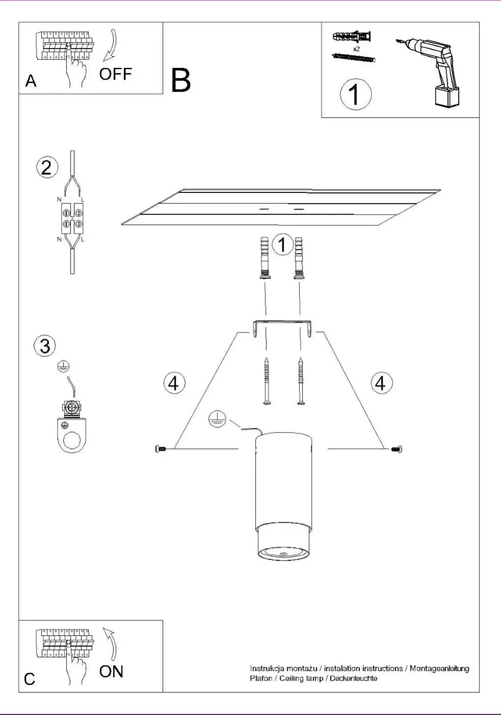Luminaire plafonnier nero 12,5 avec design moderne noir chrome et base cylindrique pour plafond contemporain