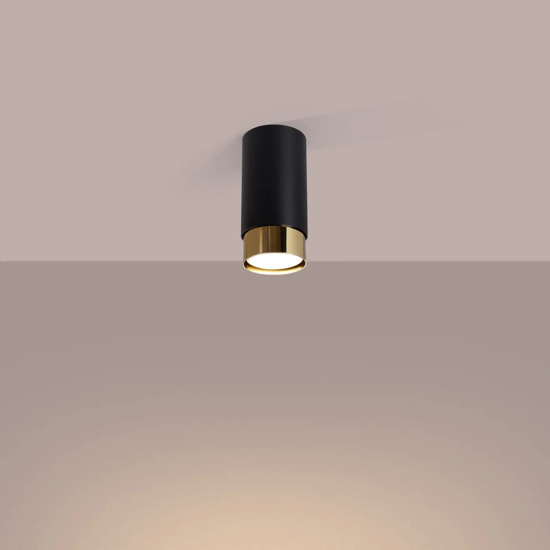 Luminaire plafonnier plafond nero design moderne allie élégance avec éclairage blanc chaud et anneau doré