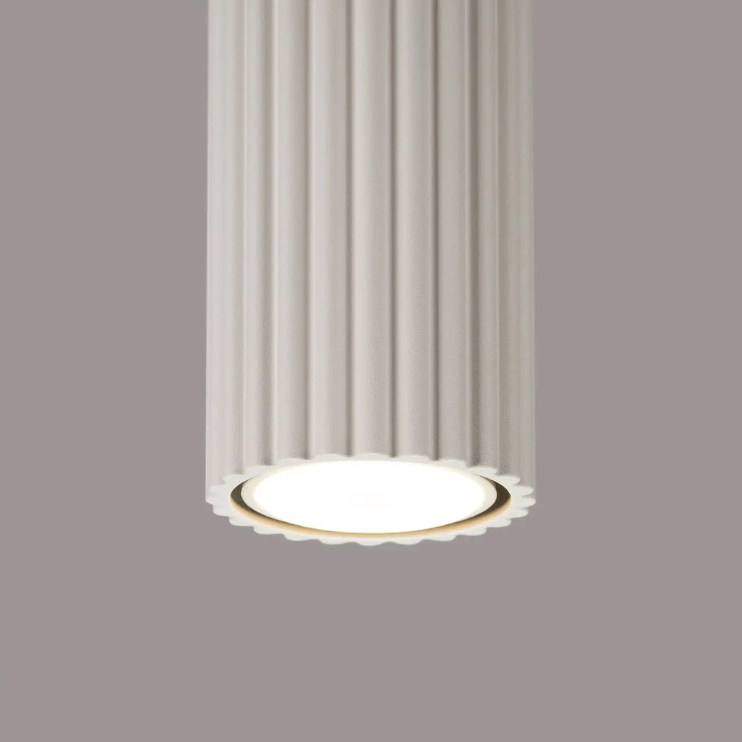 Luminaire plafonnier karbon 60 beige design minimaliste avec ampoules gu10 interchangeables et base en collerette festonnée