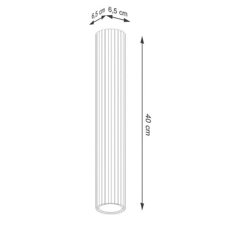 Plafonnier karbon allie design minimaliste beige avec lampe cylindrique de 40 cm et ampoules gu10 interchangeables
