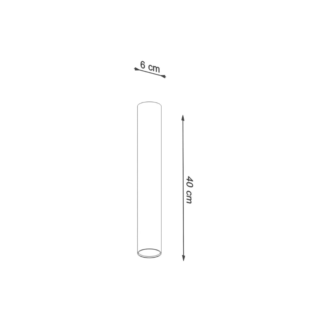 Plafonnier lagos blanc en verre cylindrique clair de 40 cm pour une élégance moderne et une lumière fonctionnelle