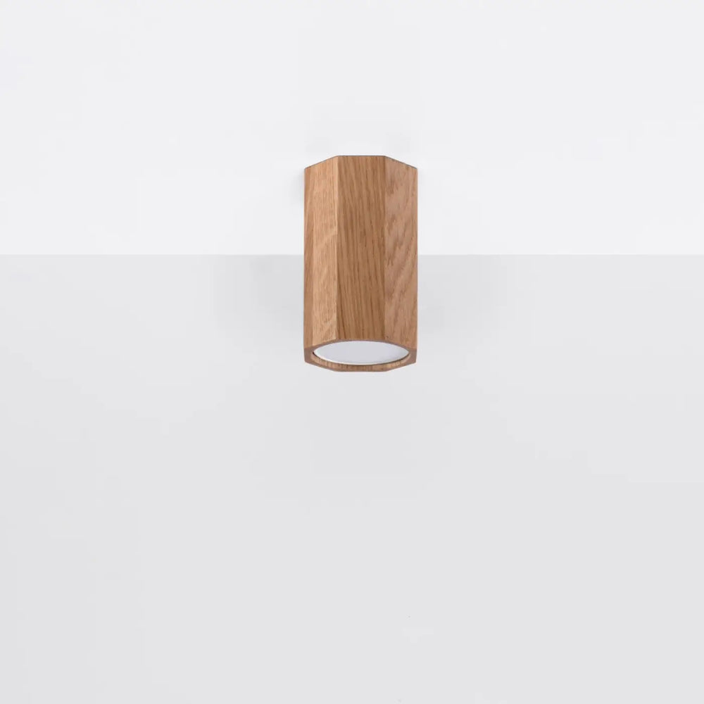 Luminaire plafonnier zeke 10 en bois chêne avec diffuseur en verre dépoli s’intégrera parfaitement au style loft